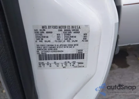 1999 Ford Super Duty F-250 Lariat/Xl/Xlt from USA, damaged, VIN 1FTNX21S2XEE48654